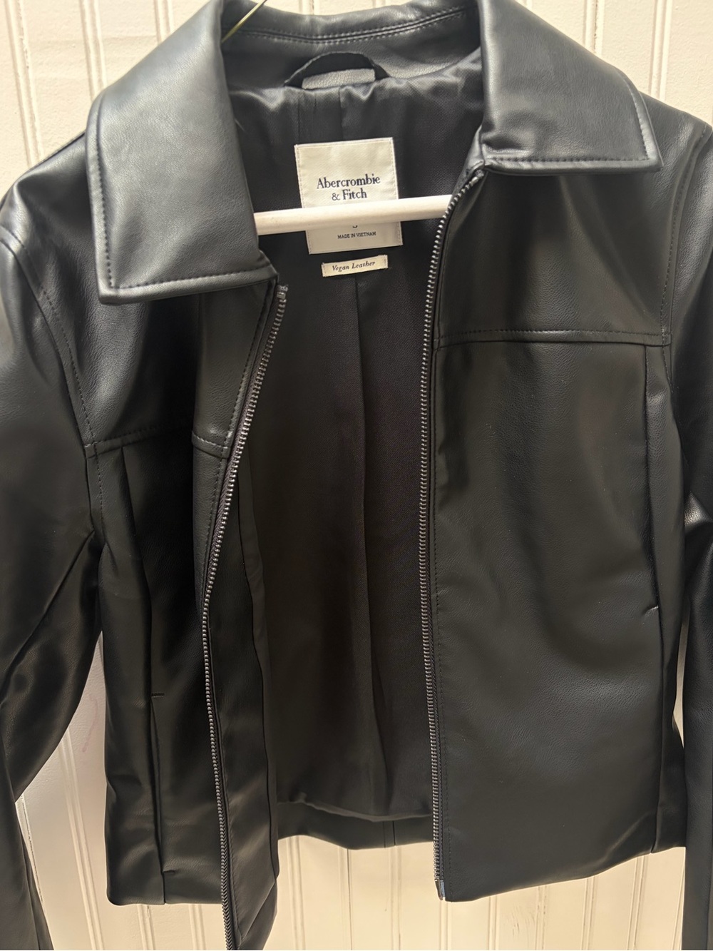 Abercrombie & Fitch Black Faux Leather Zip Jacket